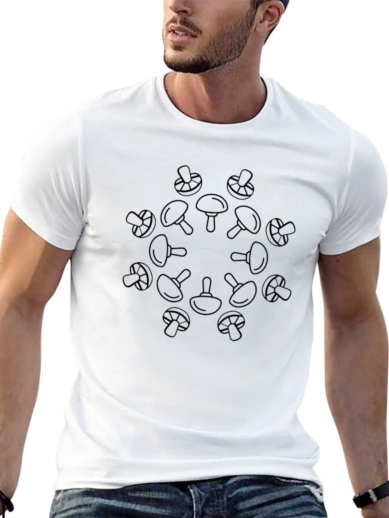Mushroom Mandala Graphic Tee - Black