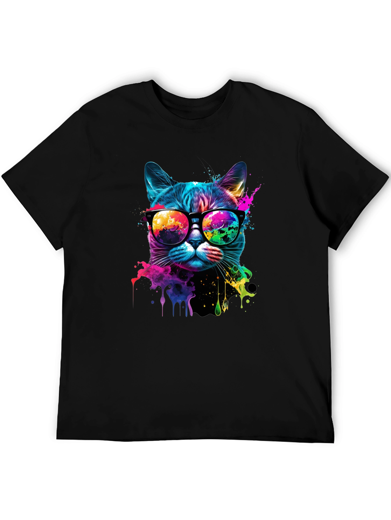 Cool Cat T-Shirt: Colorful Cat in Glasses