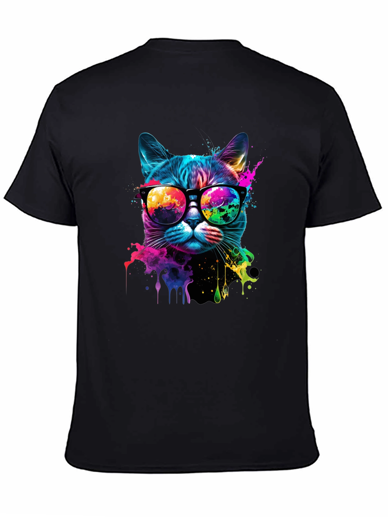 Cool Cat T-Shirt: Colorful Cat in Glasses