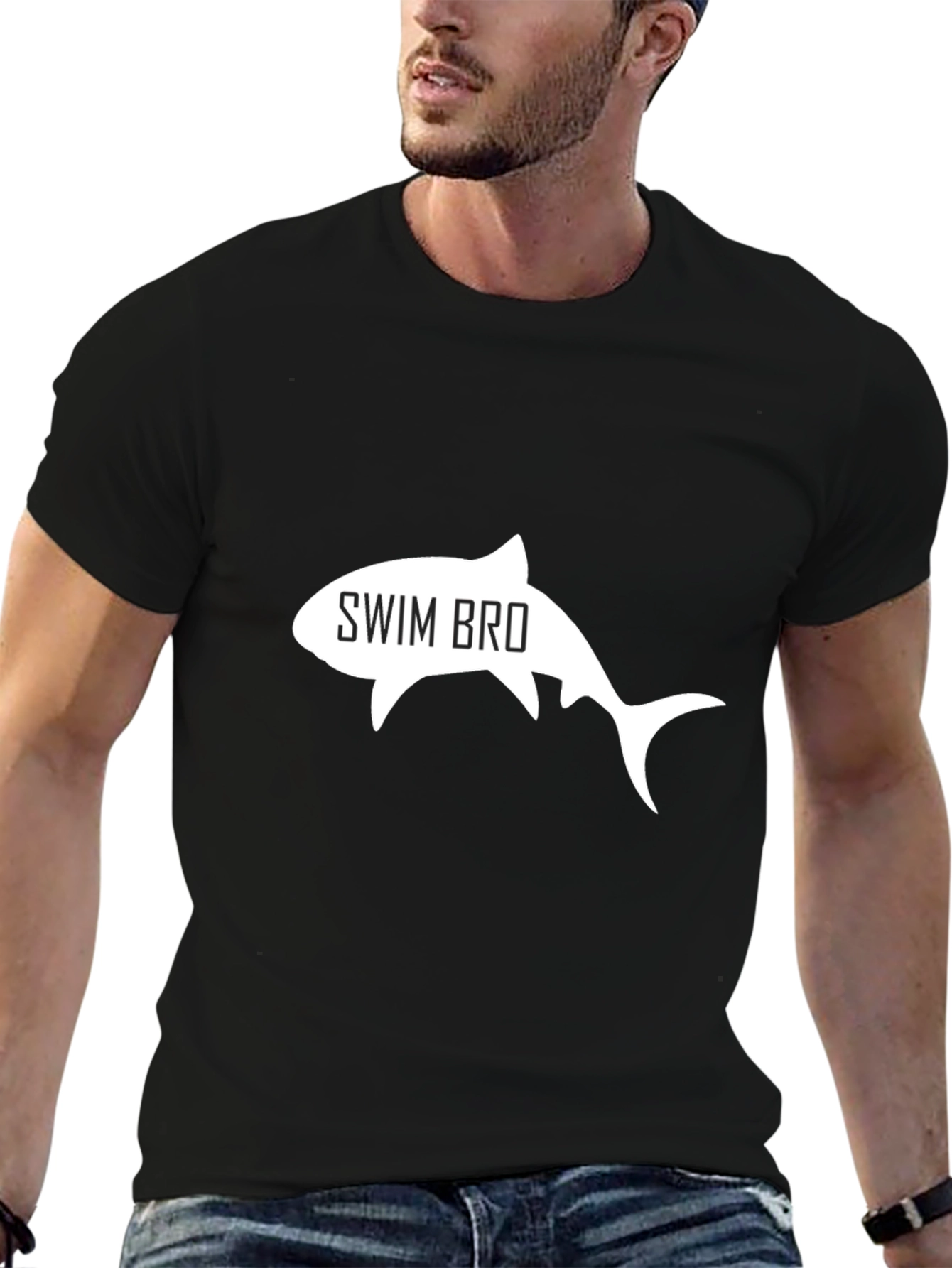Swim Bro Shark Graphic Tee - Black