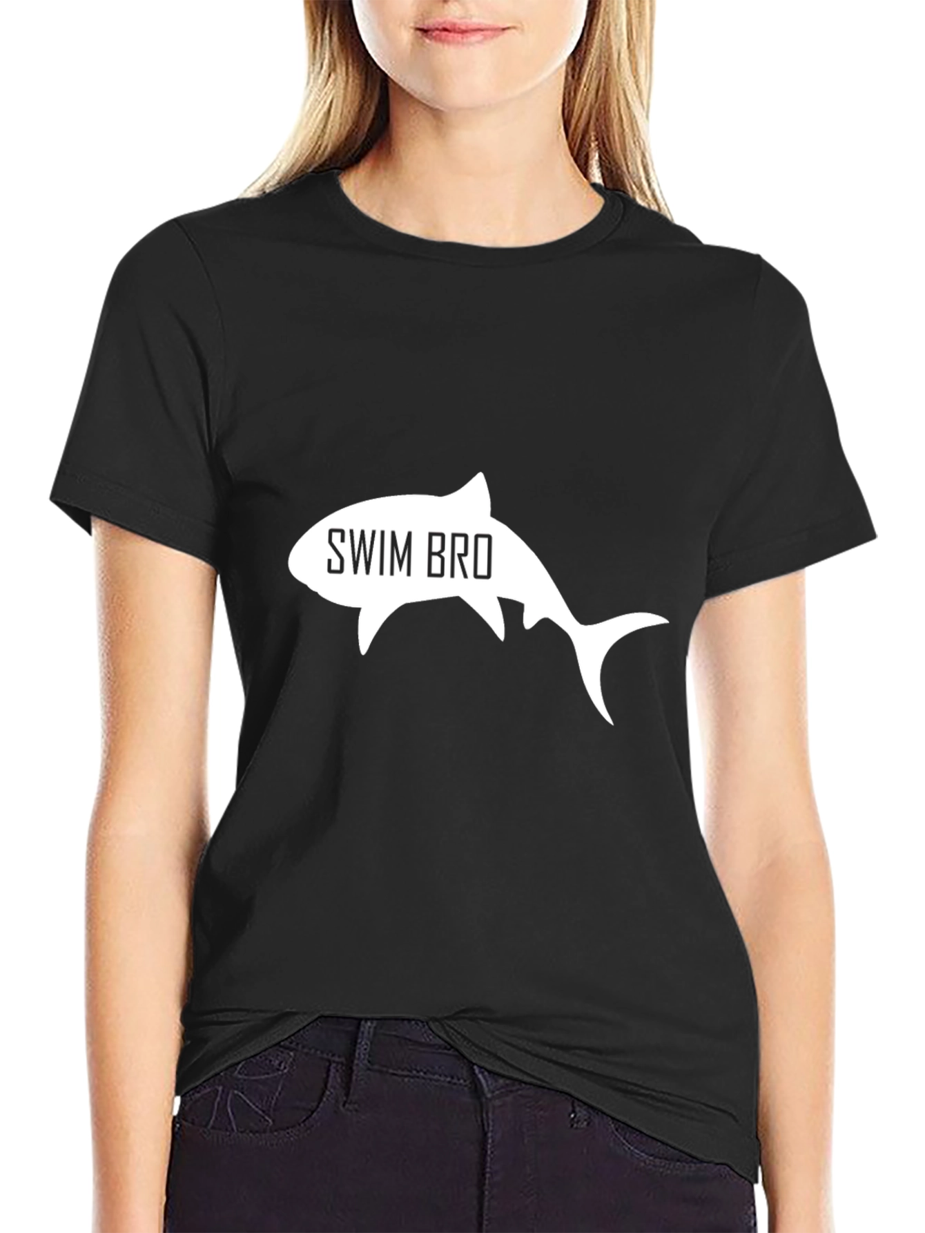 Swim Bro Shark Graphic Tee - Black