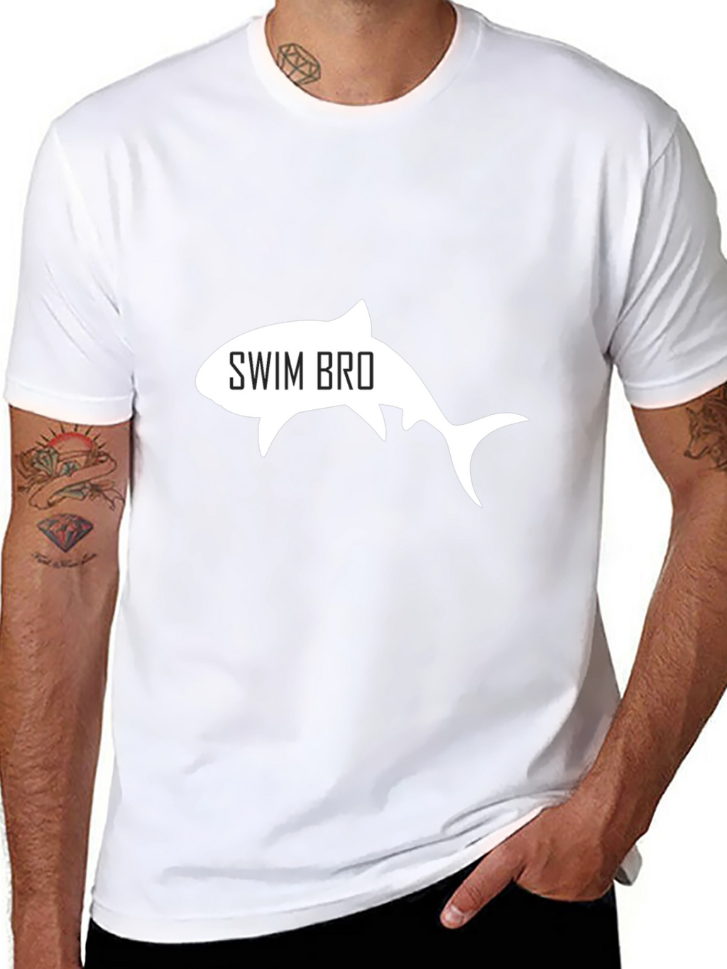 Swim Bro Shark Graphic Tee - Black