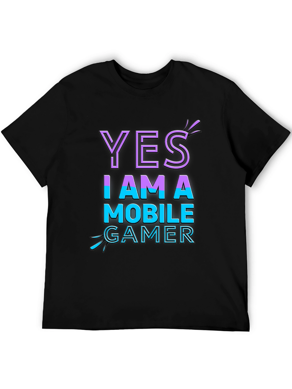 Yes I Am A Mobile Gamer Black T-Shirt