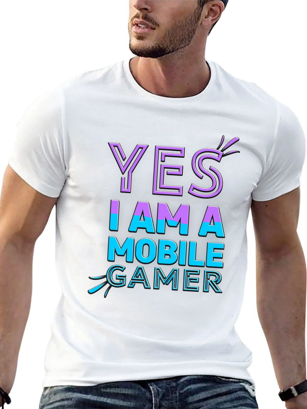 Yes I Am A Mobile Gamer Black T-Shirt