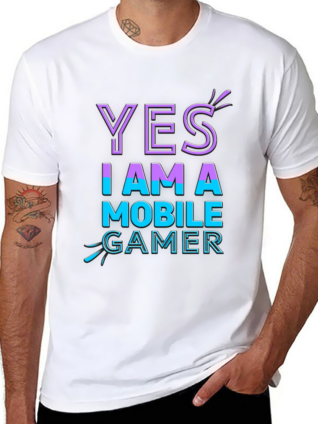 Yes I Am A Mobile Gamer Black T-Shirt