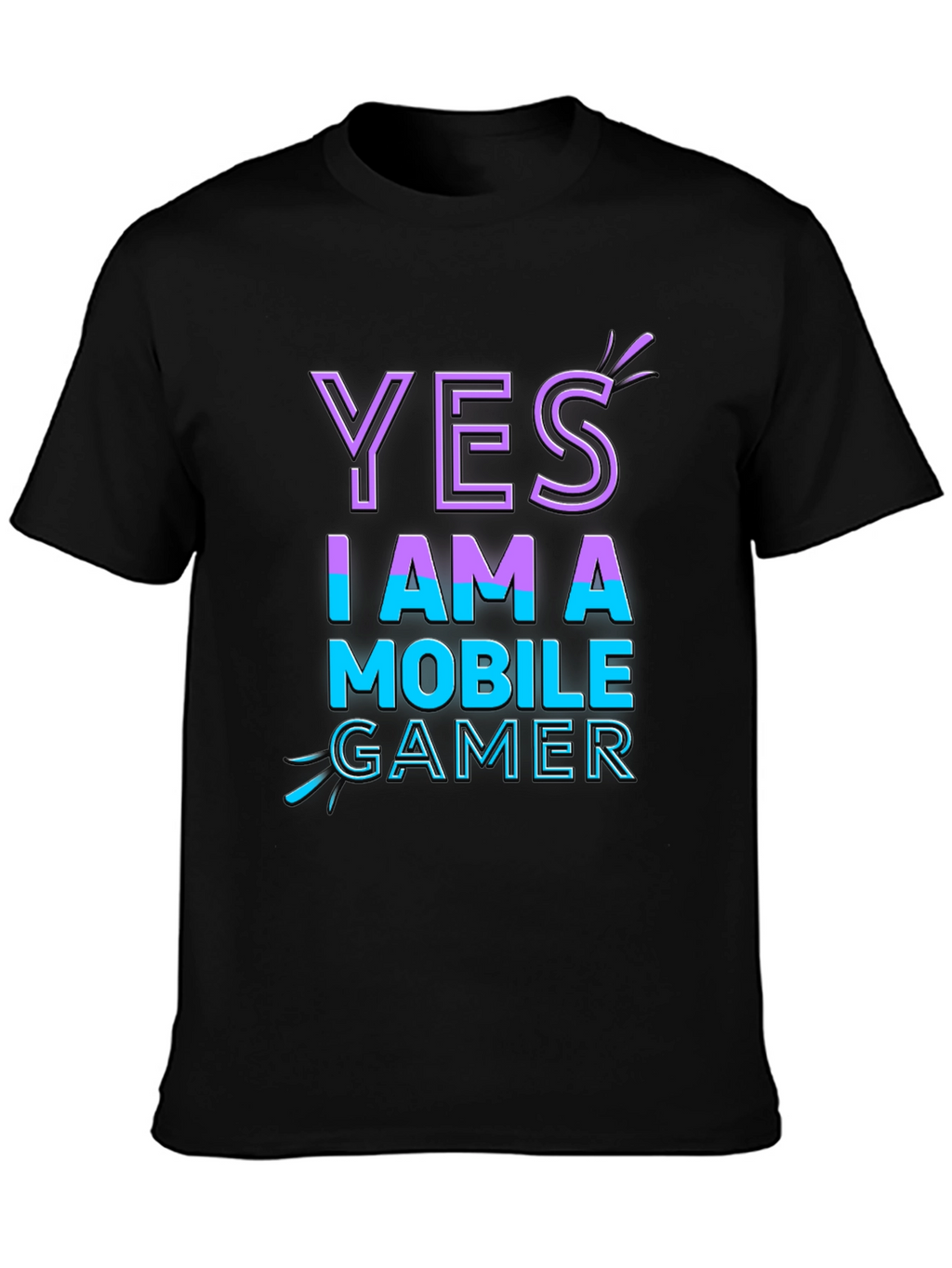 Yes I Am A Mobile Gamer Black T-Shirt