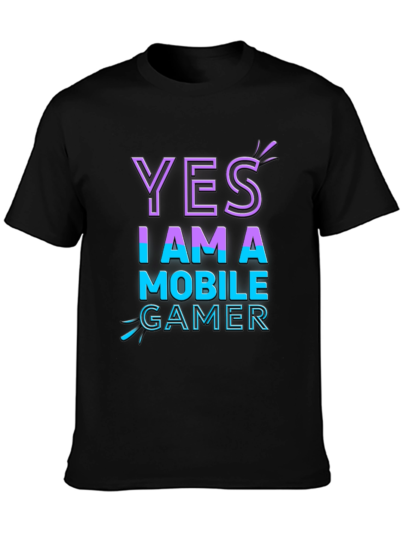 Yes I Am A Mobile Gamer Black T-Shirt