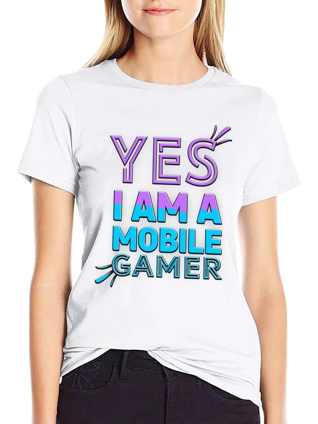 Yes I Am A Mobile Gamer Black T-Shirt