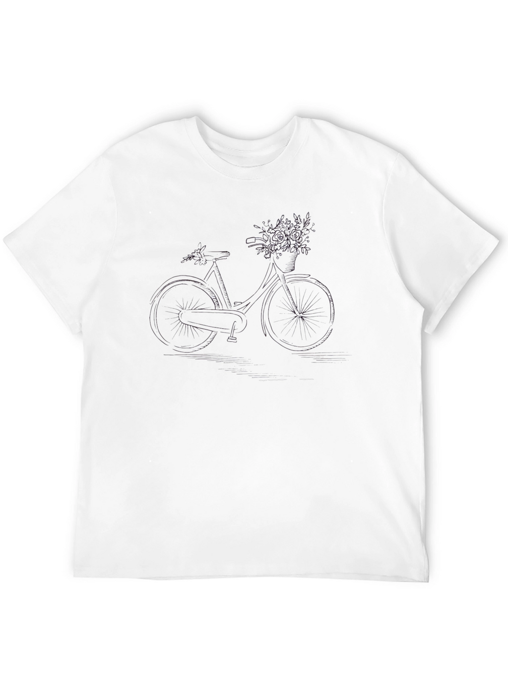 Black Bicycle with Flowers Graphic Tee