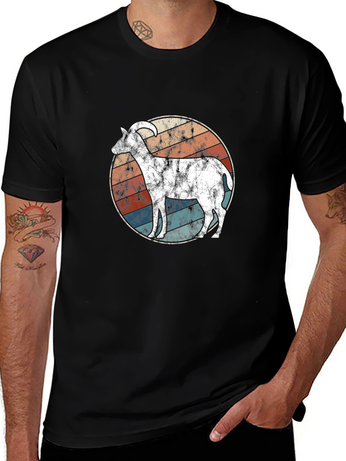 Vintage Goat Circle Graphic Tee