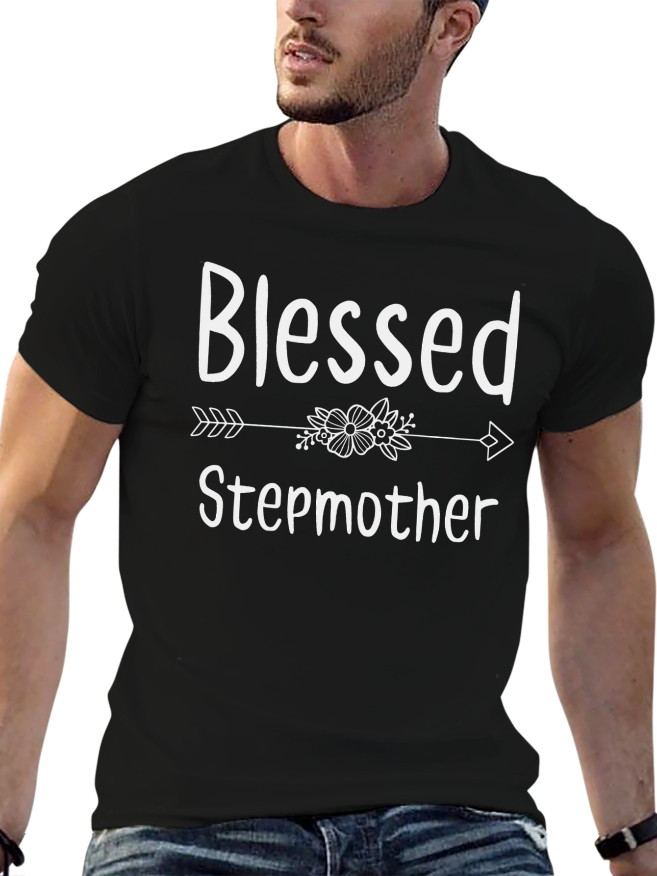 Blessed Stepmother T-Shirt - Cute Floral Arrow Design