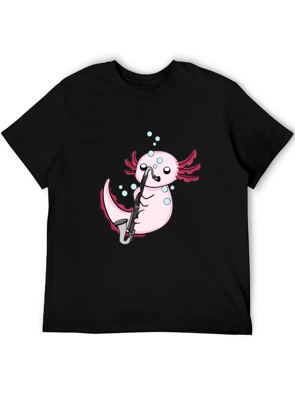 Axolotl Saxophone Black T-Shirt