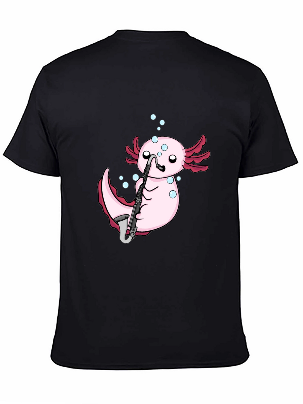 Axolotl Saxophone Black T-Shirt