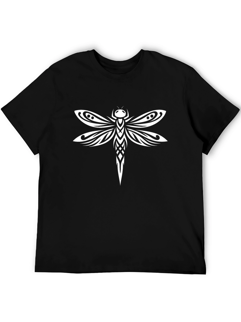 Tribal Dragonfly Graphic Tee - Black