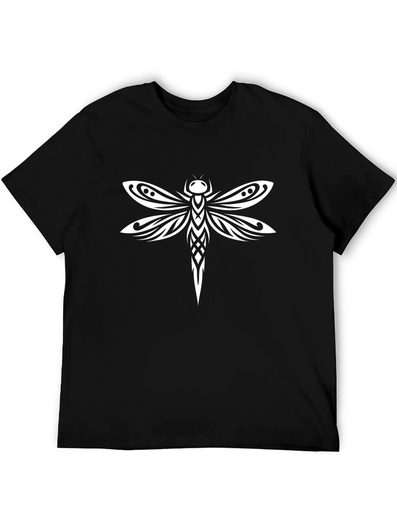 Tribal Dragonfly Graphic Tee - Black