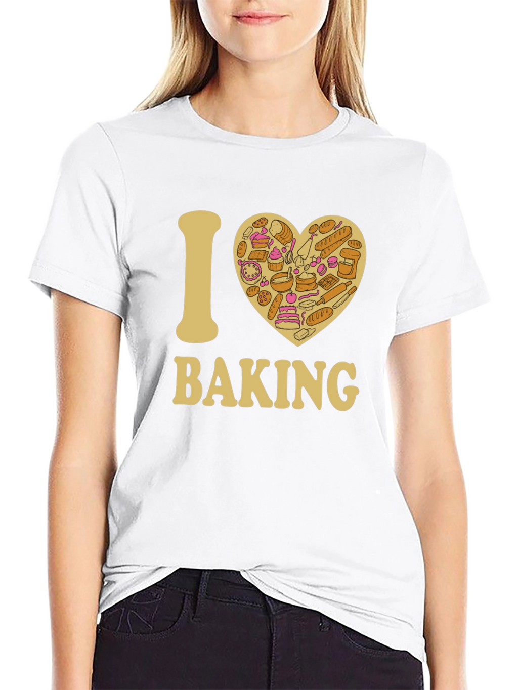 I Heart Baking Black T-Shirt
