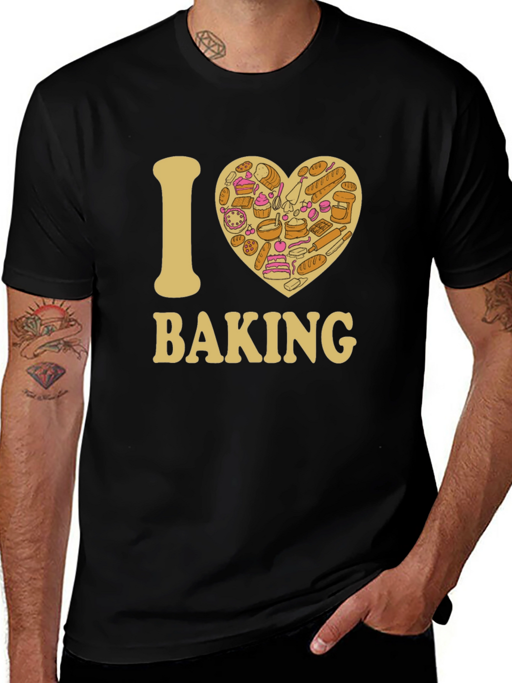 I Heart Baking Black T-Shirt