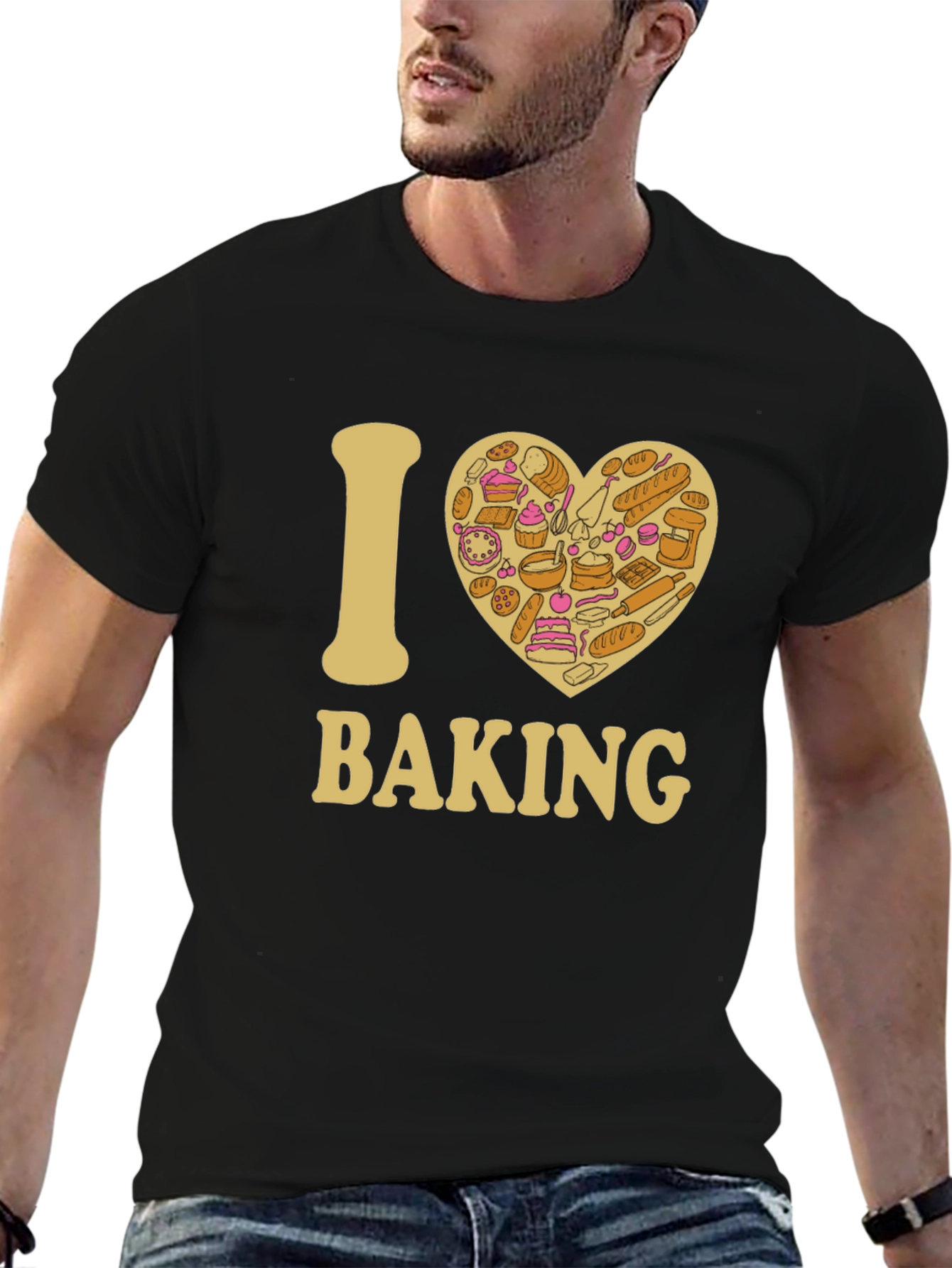I Heart Baking Black T-Shirt