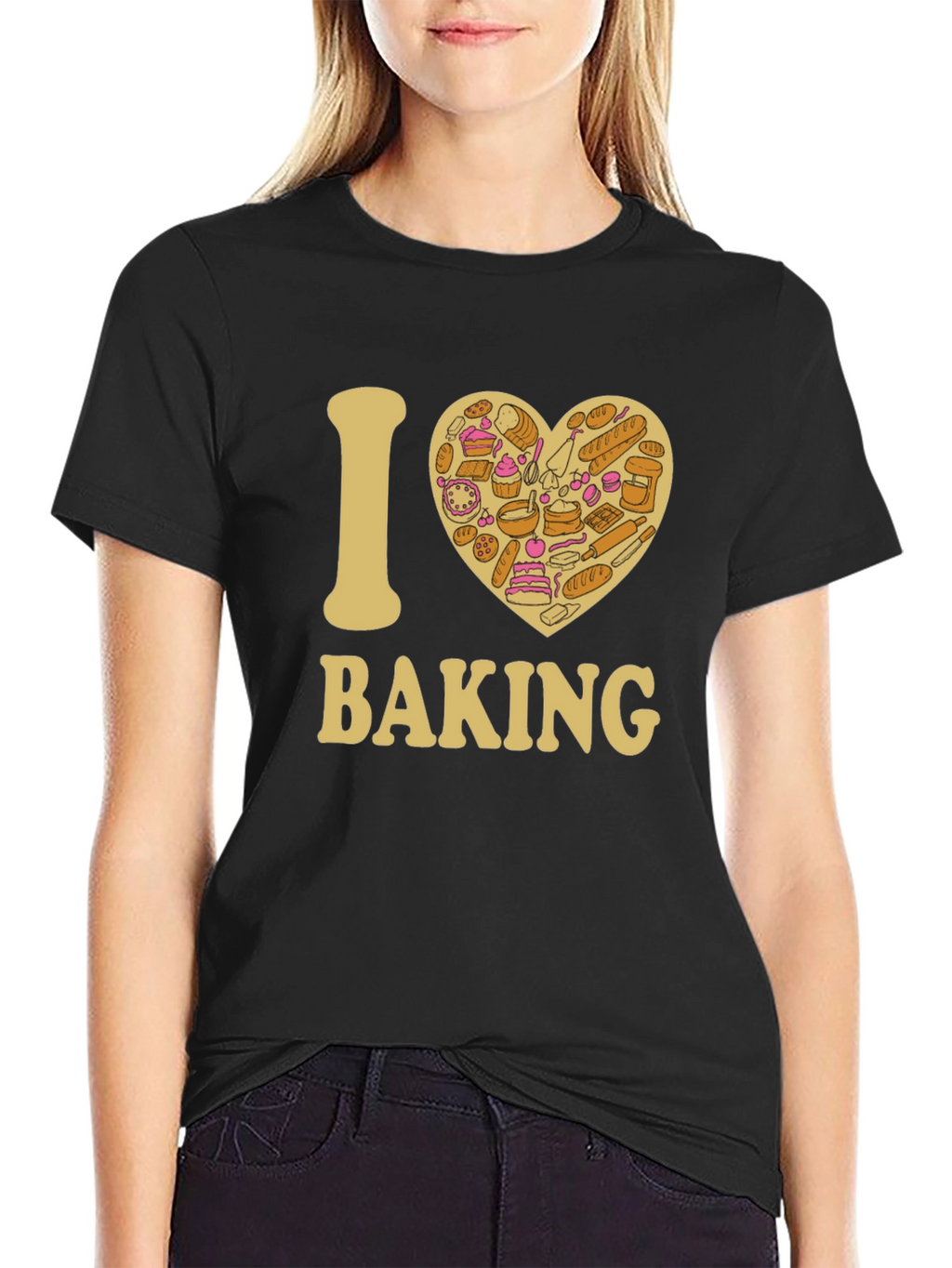 I Heart Baking Black T-Shirt