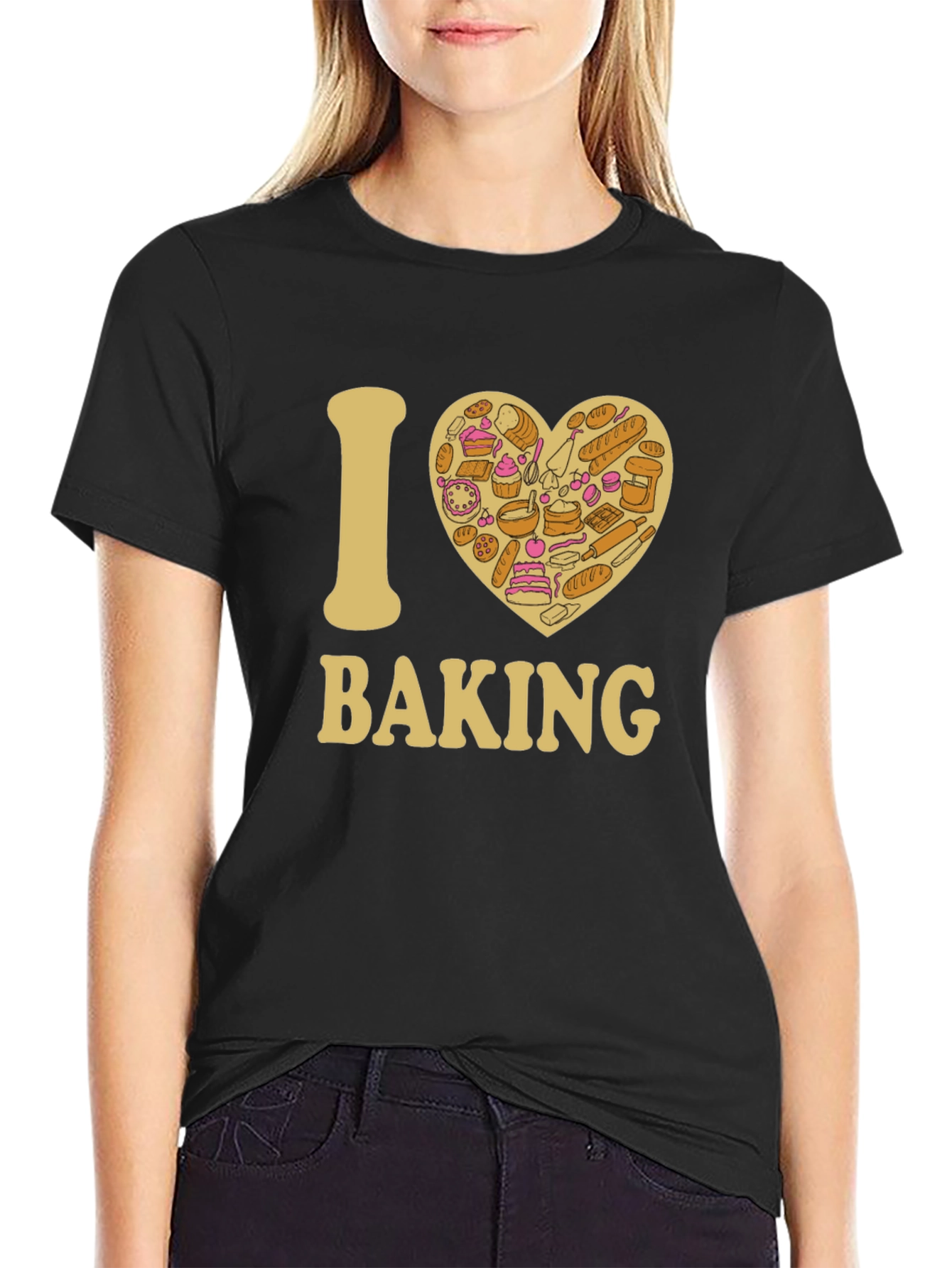 I Heart Baking Black T-Shirt