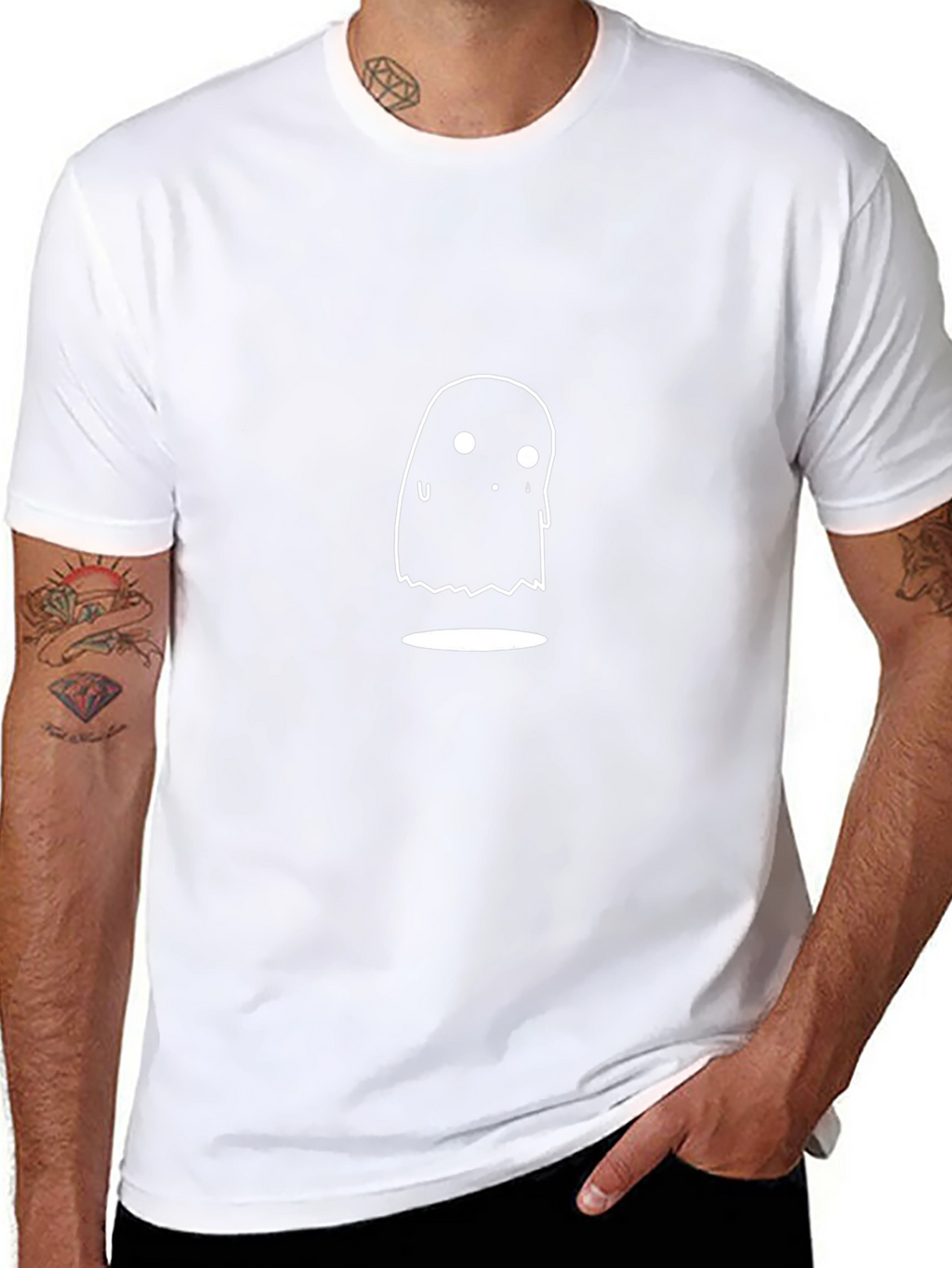 Ghost Graphic Tee - Black Cotton T-Shirt