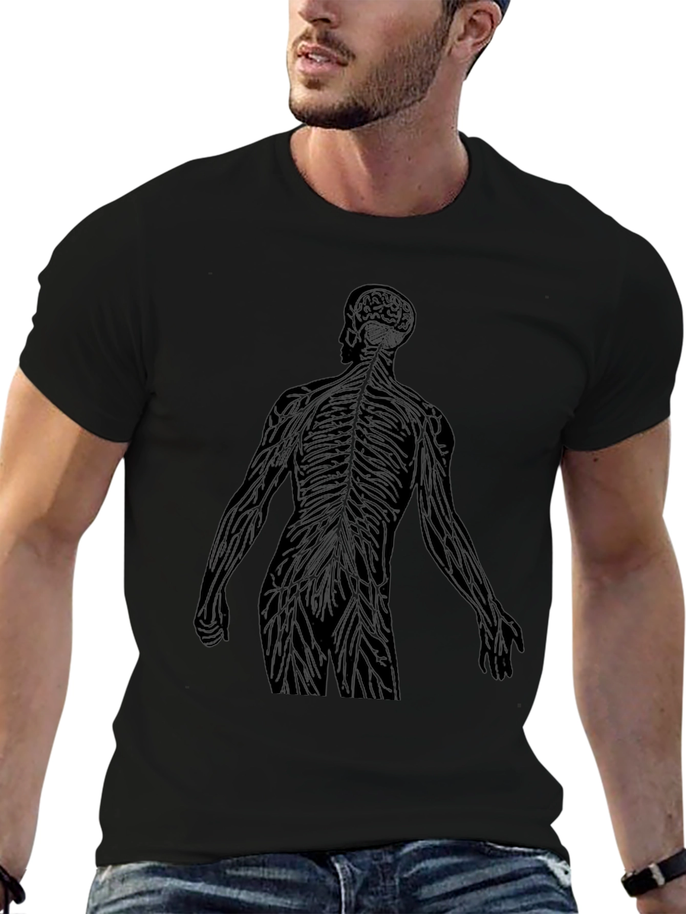 Anatomical Silhouette Graphic Tee - Black