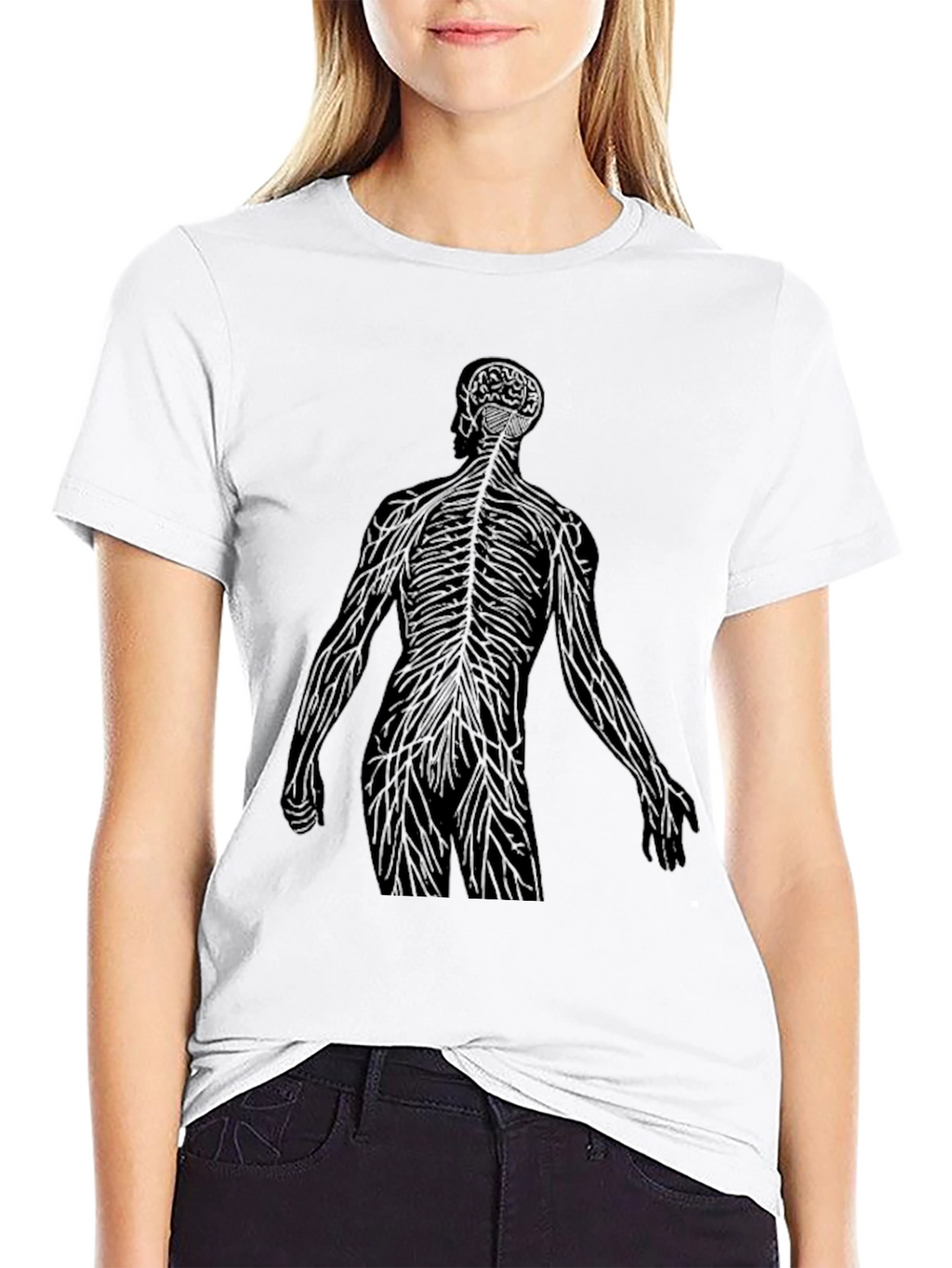 Anatomical Silhouette Graphic Tee - Black