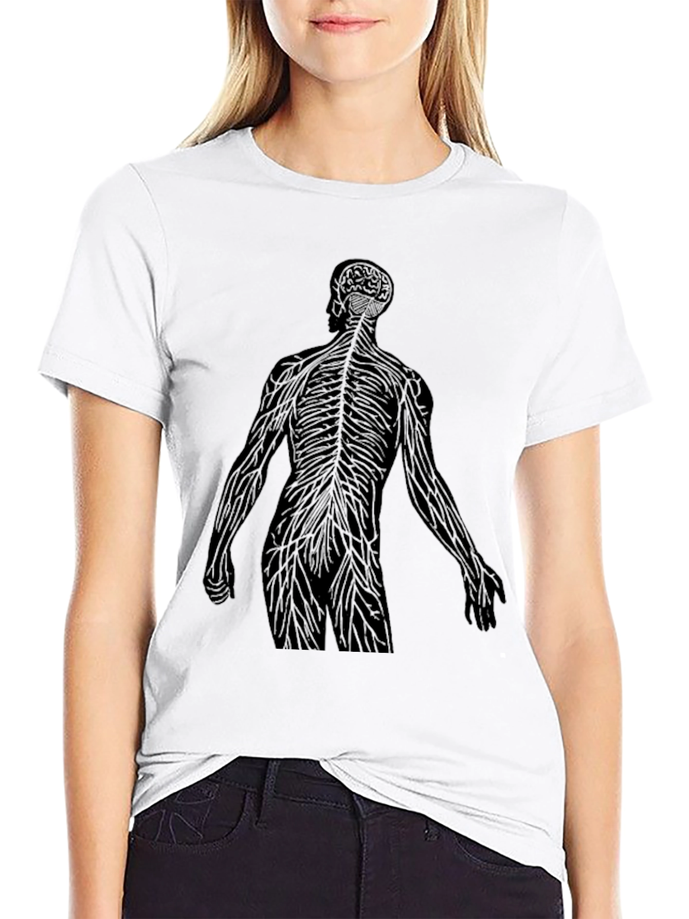 Anatomical Silhouette Graphic Tee - Black