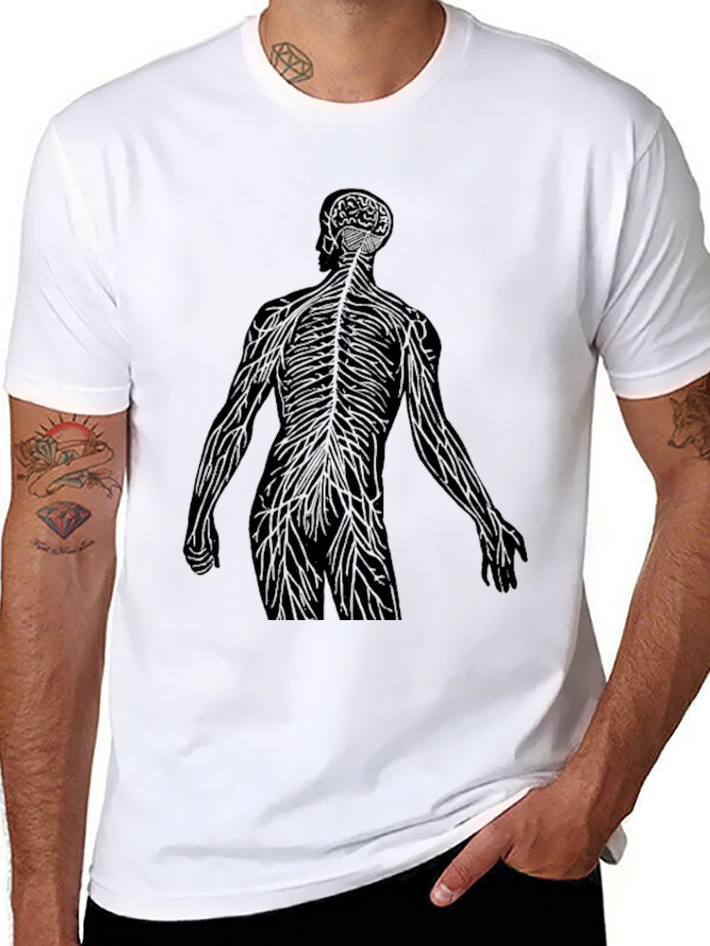 Anatomical Silhouette Graphic Tee - Black