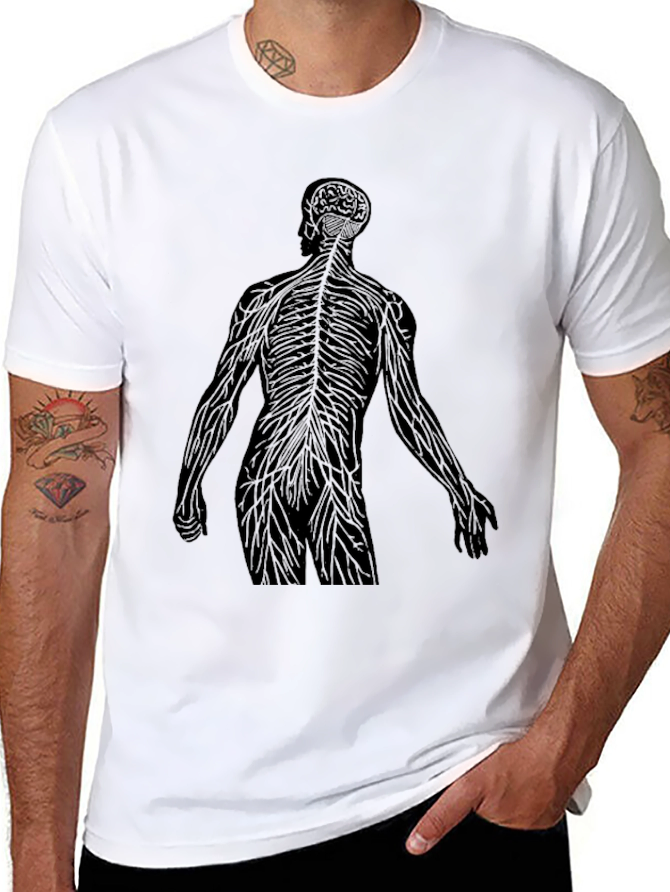 Anatomical Silhouette Graphic Tee - Black