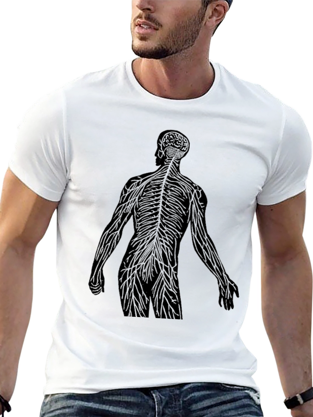 Anatomical Silhouette Graphic Tee - Black