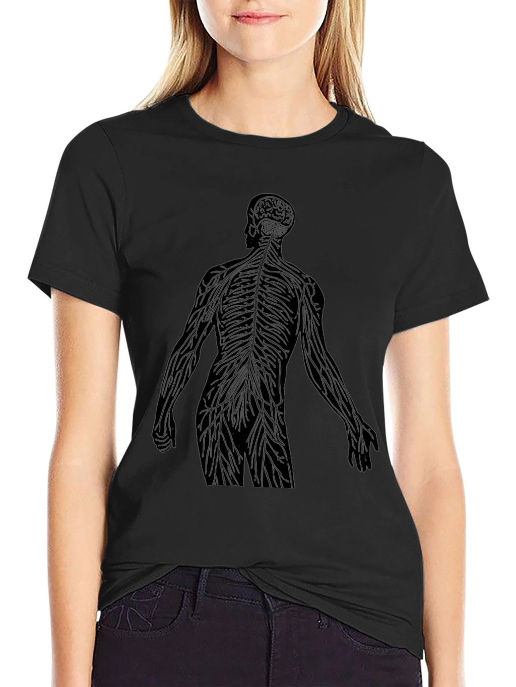 Anatomical Silhouette Graphic Tee - Black