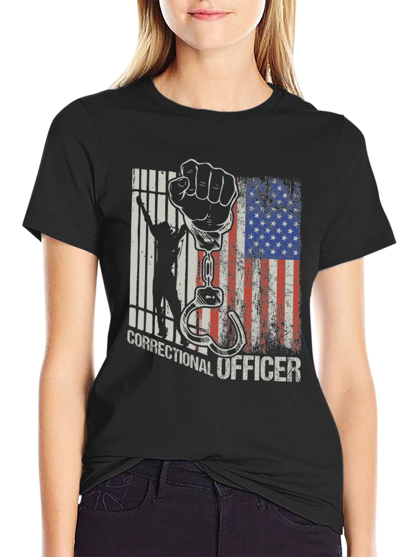 Correctional Officer Graphic Tee - USA Flag