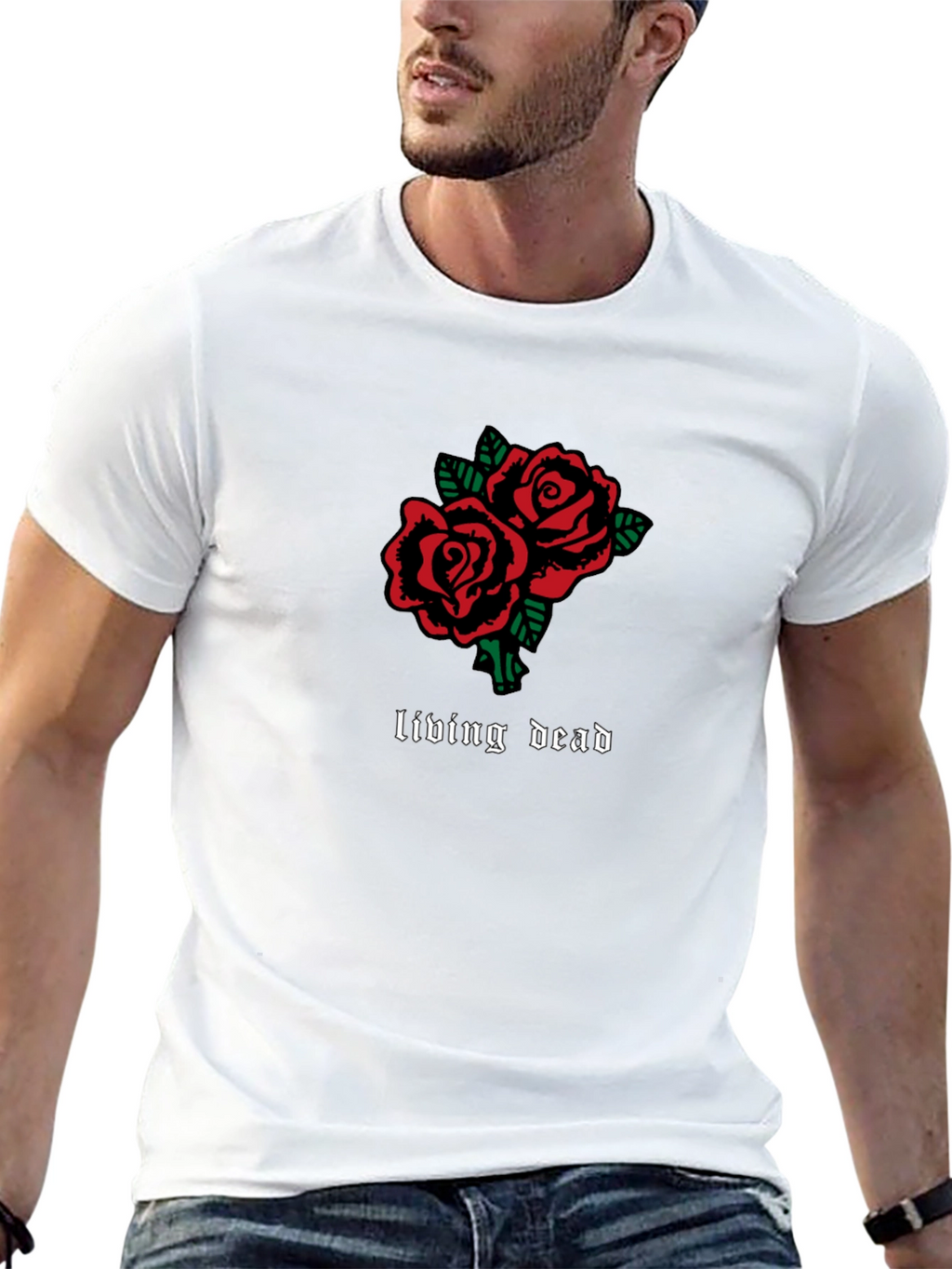 Living Dead Roses Graphic T-Shirt - Black