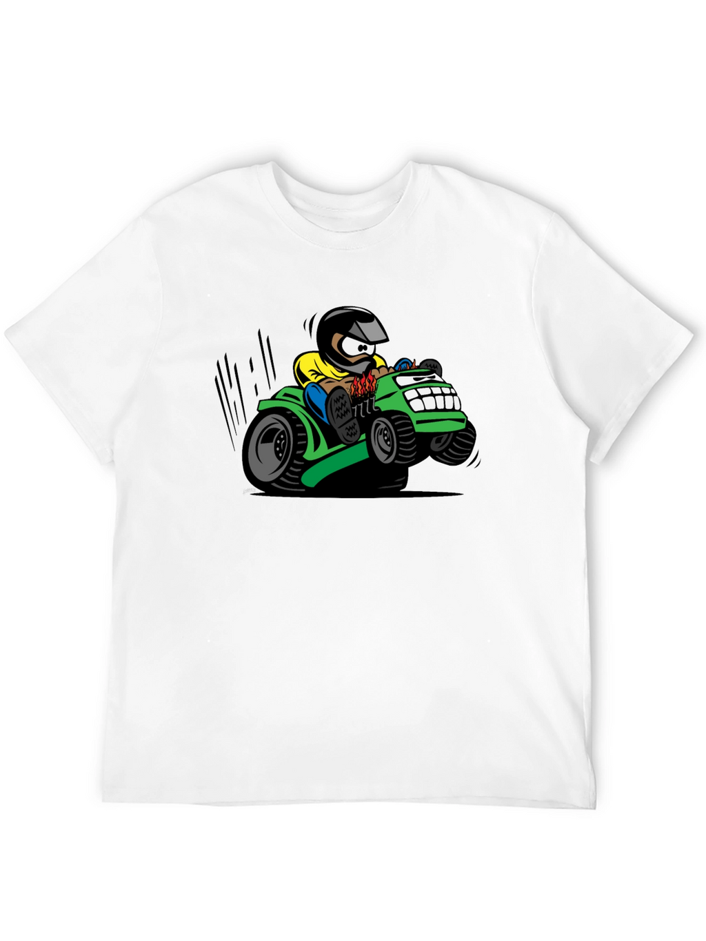 Cartoon Lawn Mower Rider Graphic Tee