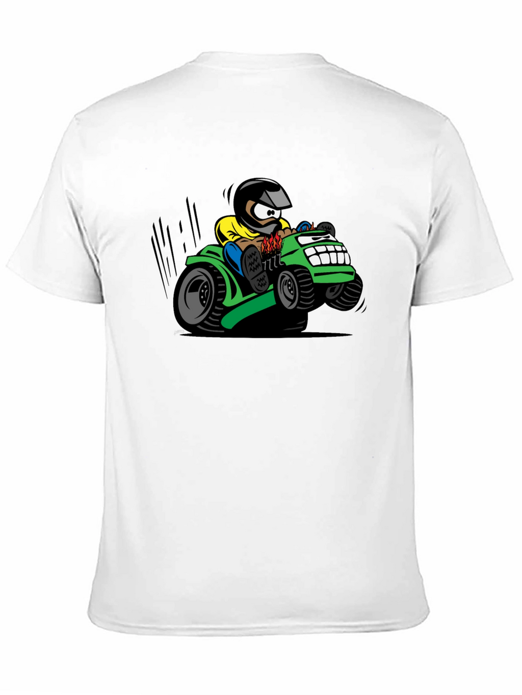 Cartoon Lawn Mower Rider Graphic Tee