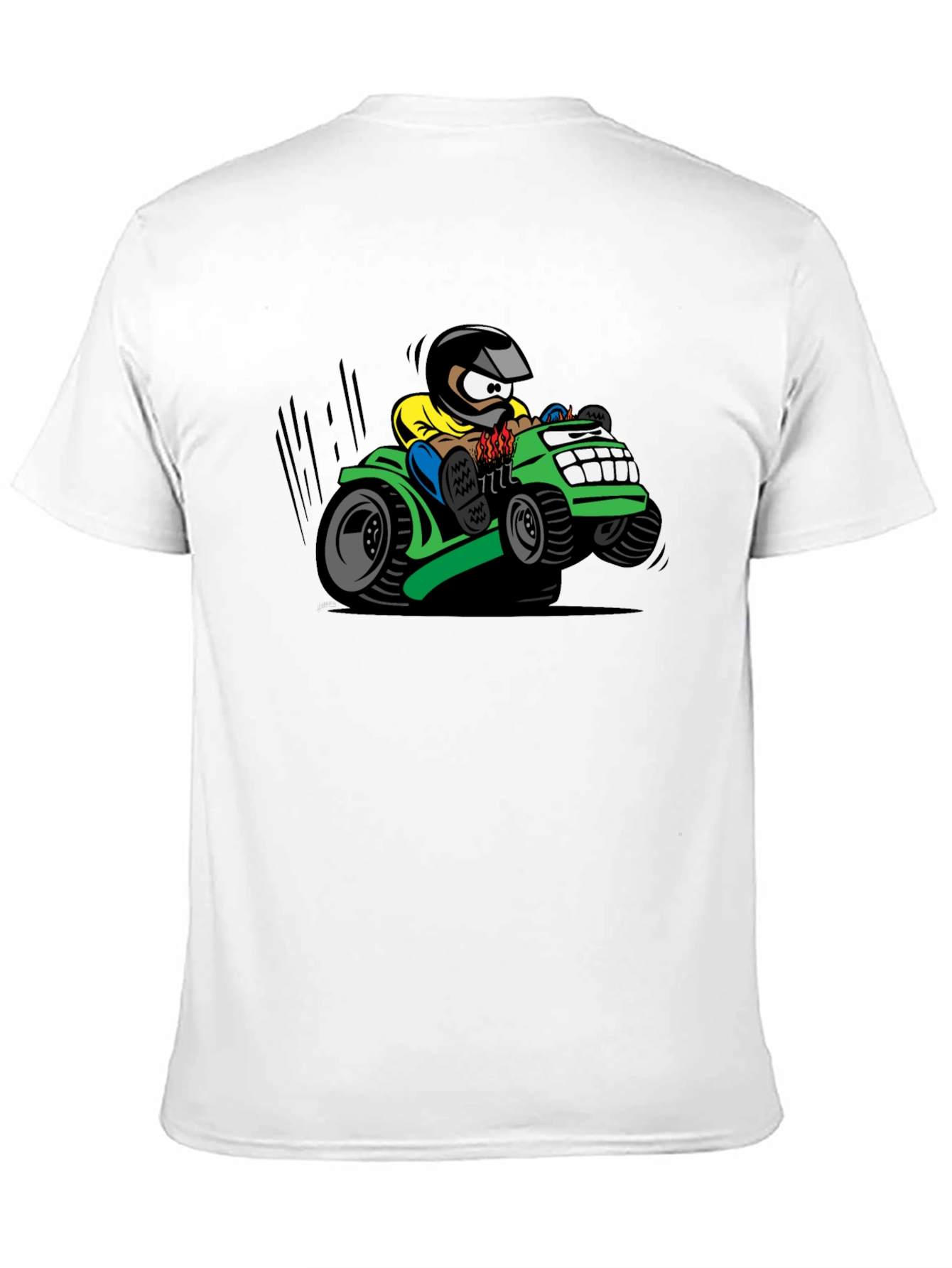 Cartoon Lawn Mower Rider Graphic Tee