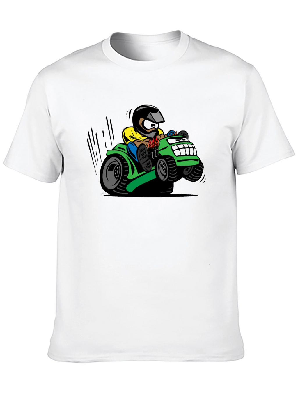 Cartoon Lawn Mower Rider Graphic Tee
