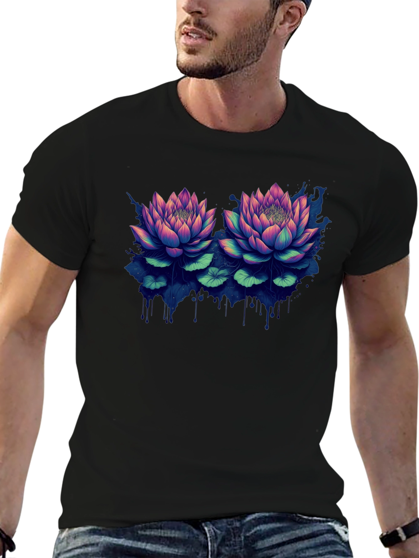 Lotus Blossom Graphic T-Shirt