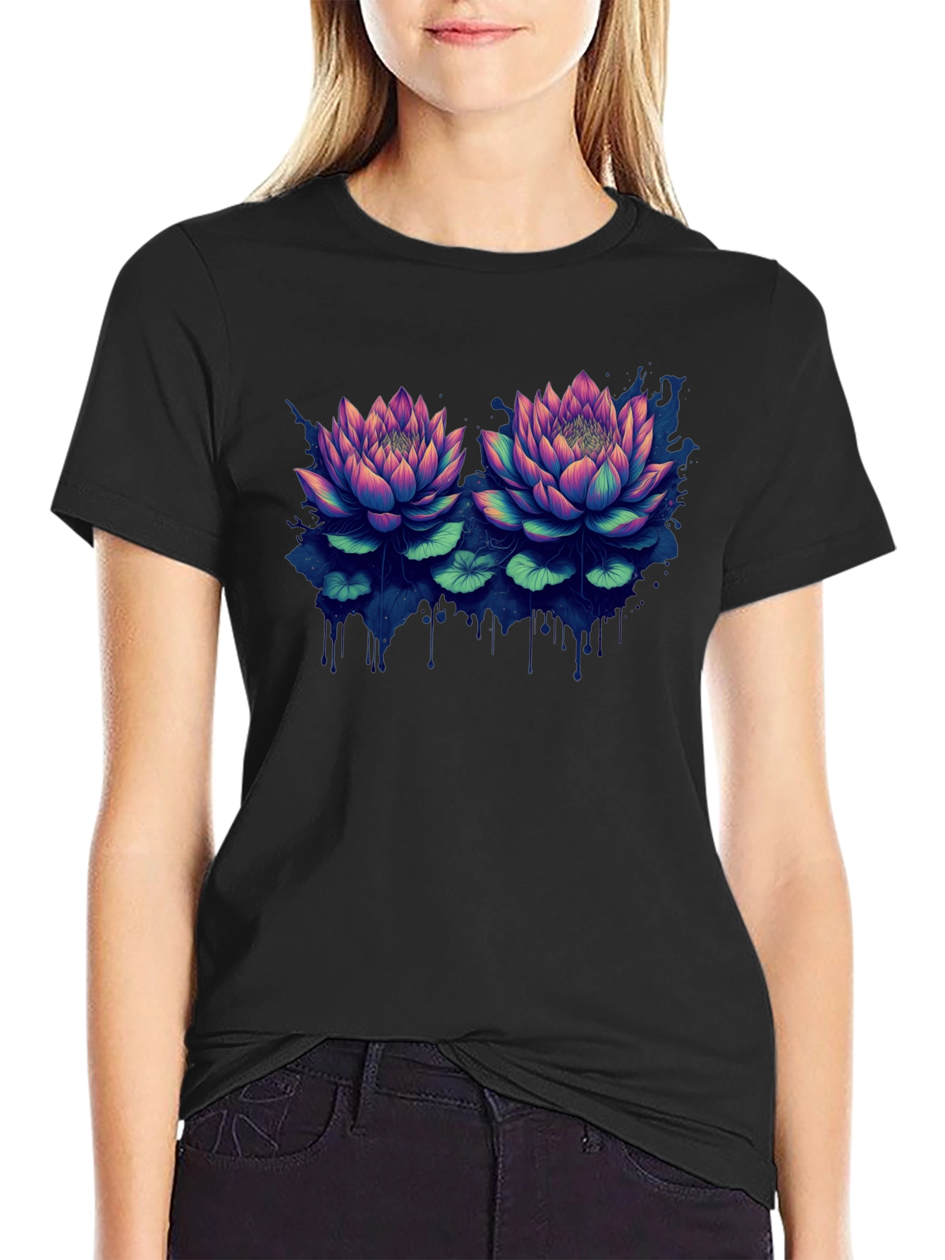 Lotus Blossom Graphic T-Shirt