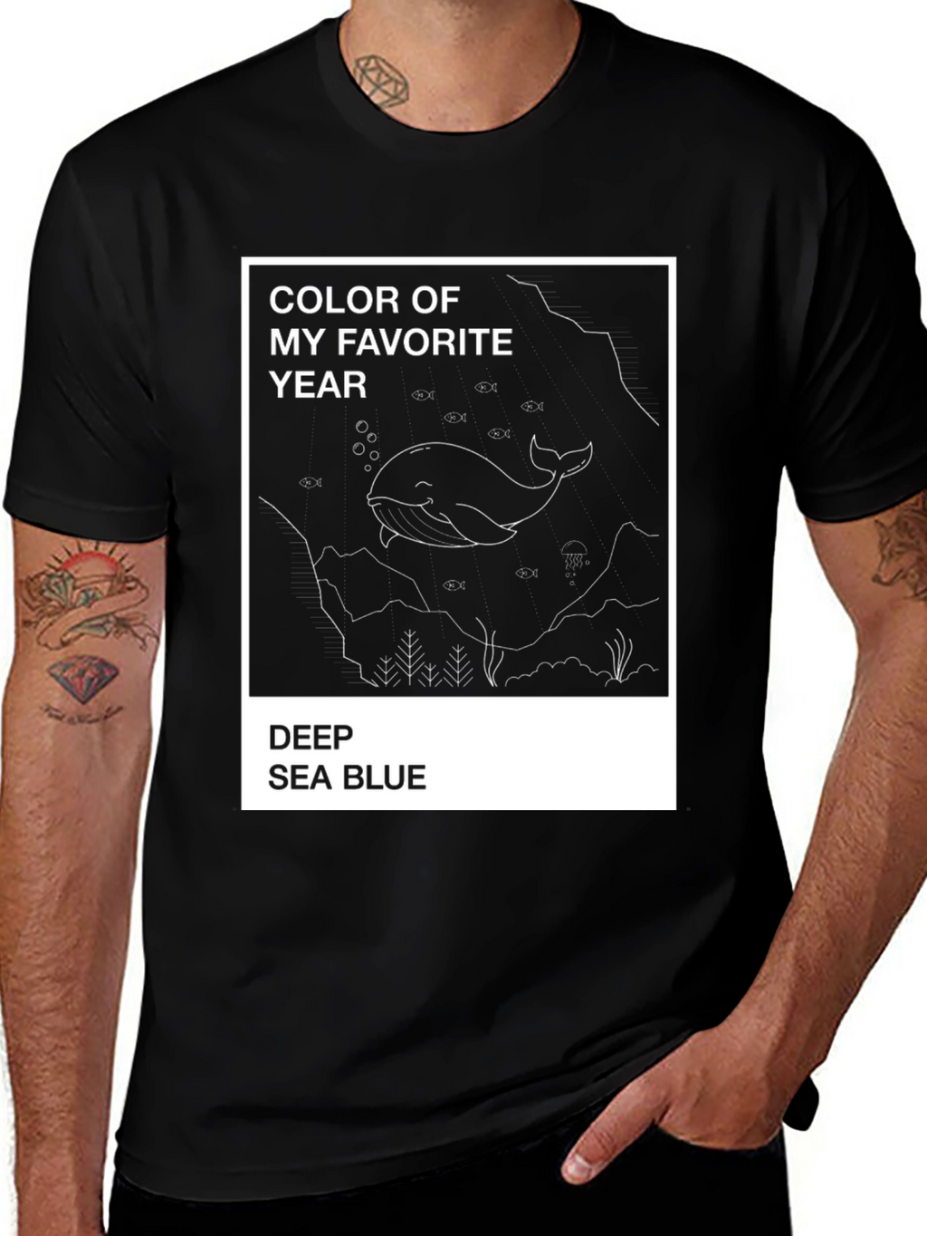 Deep Sea Blue Whale Graphic Tee