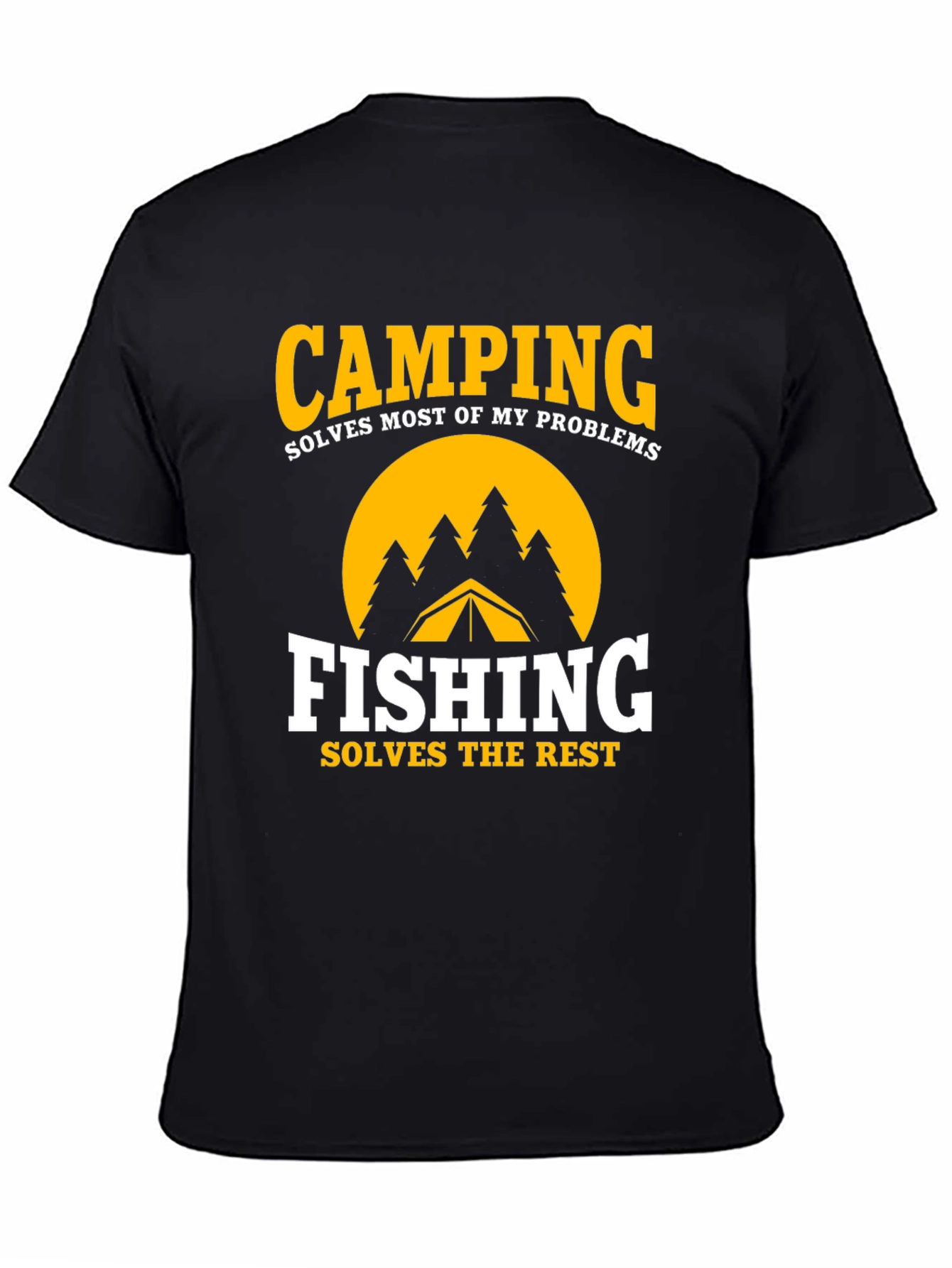 Camping & Fishing Graphic Tee - Problem Solver Shirt