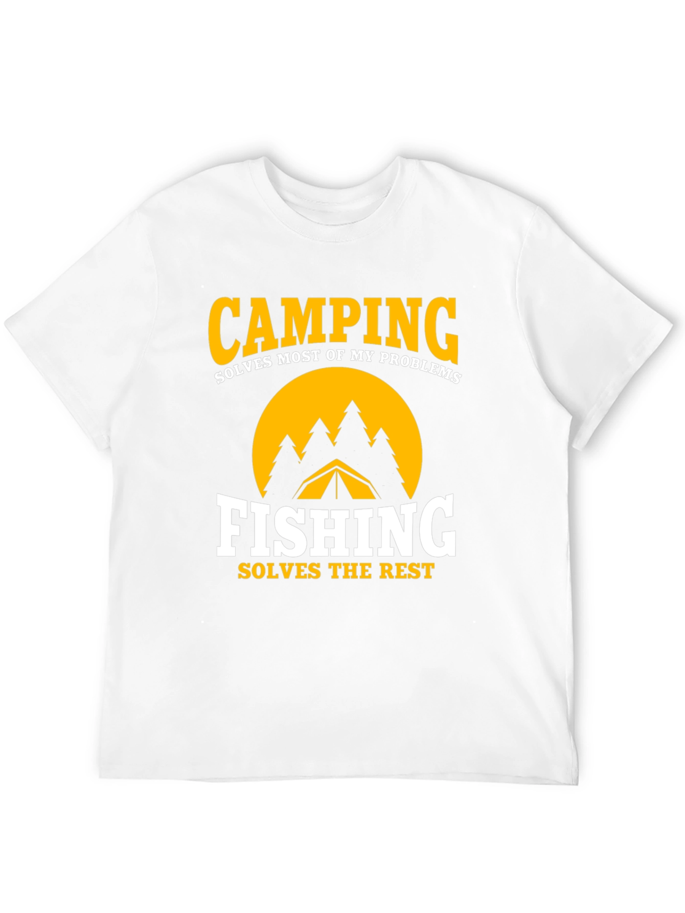 Camping & Fishing Graphic Tee - Problem Solver Shirt