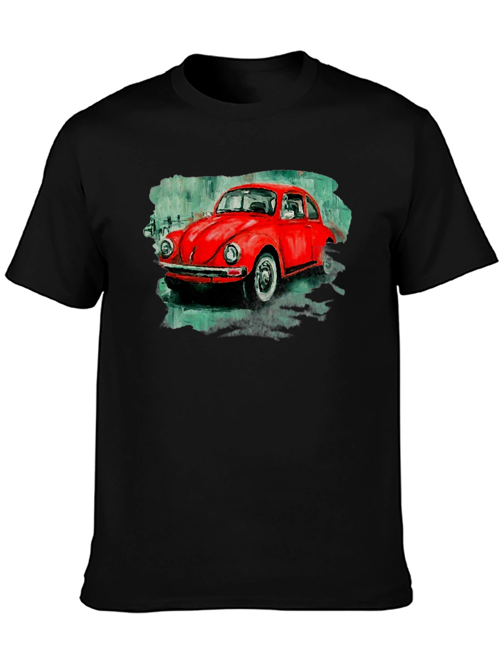 Red Beetle Car Graphic Tee - Classic Car T-Shirt