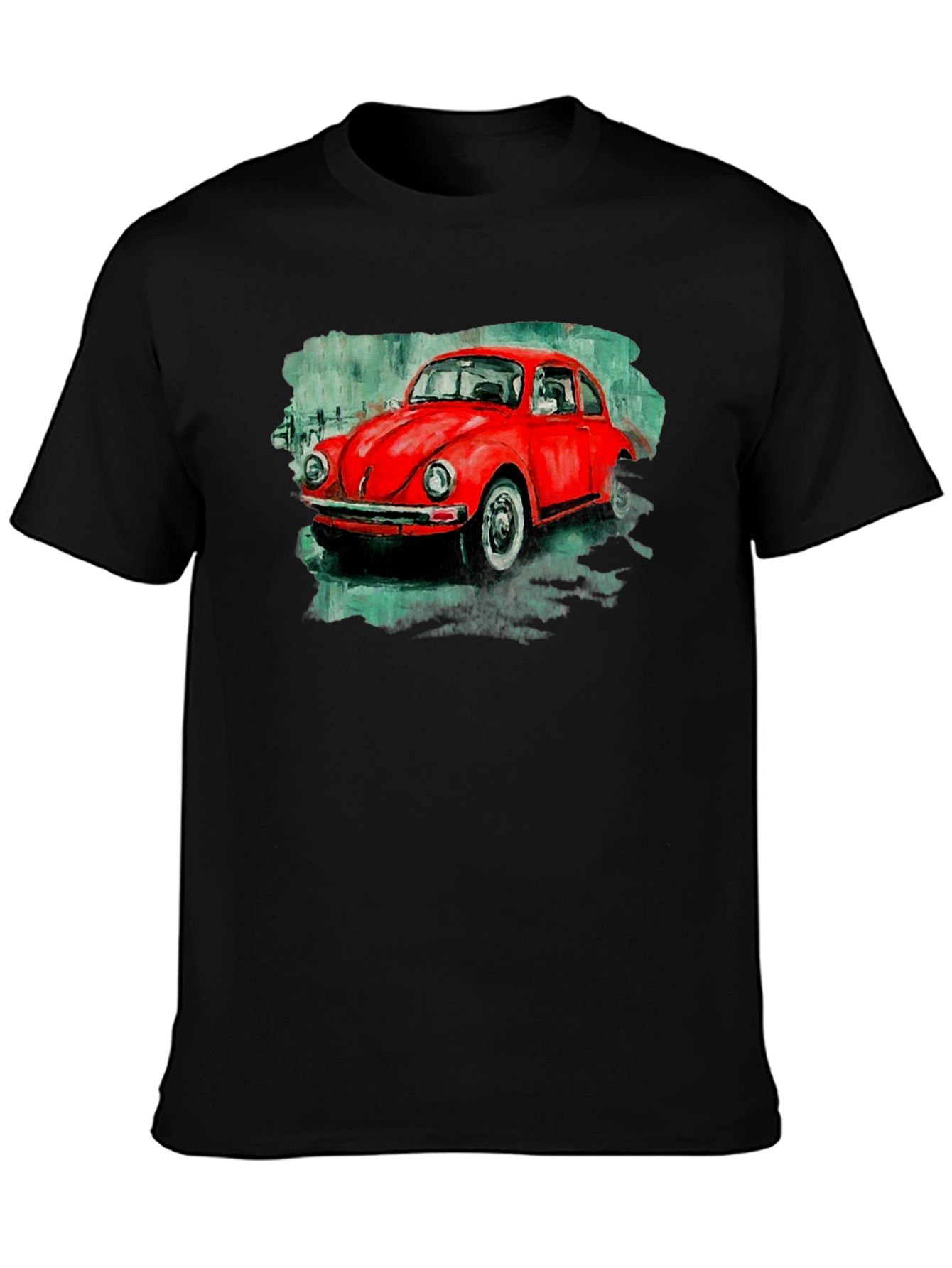 Red Beetle Car Graphic Tee - Classic Car T-Shirt