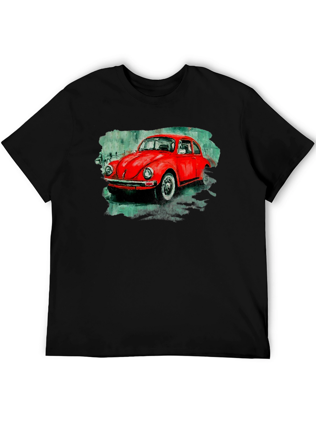 Red Beetle Car Graphic Tee - Classic Car T-Shirt