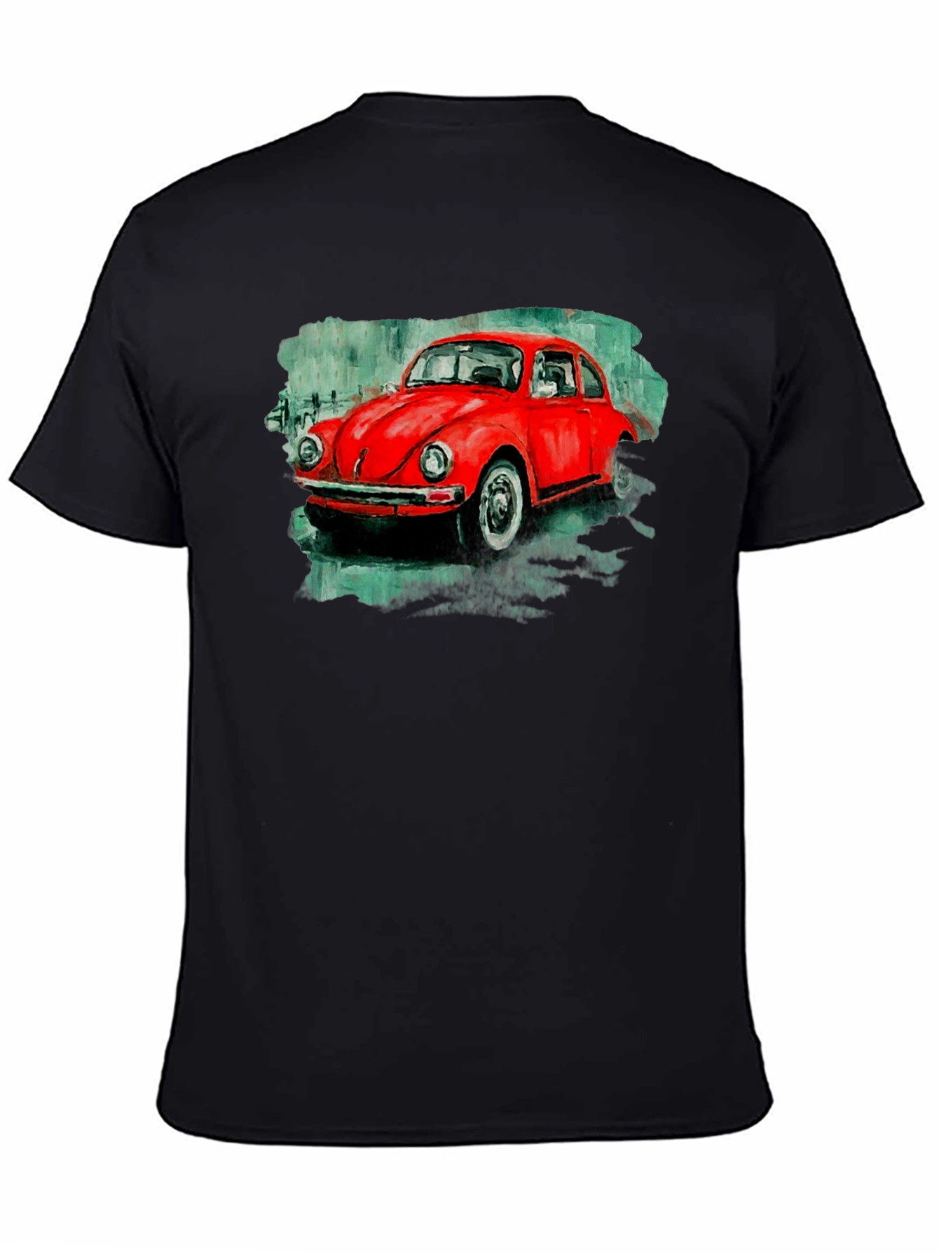 Red Beetle Car Graphic Tee - Classic Car T-Shirt