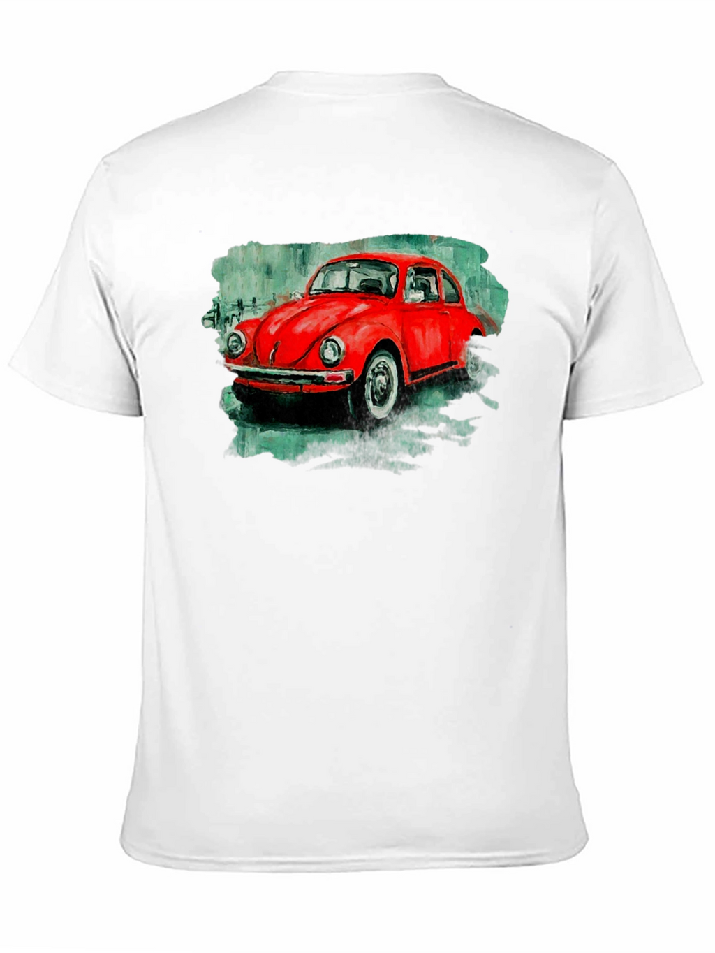 Red Beetle Car Graphic Tee - Classic Car T-Shirt