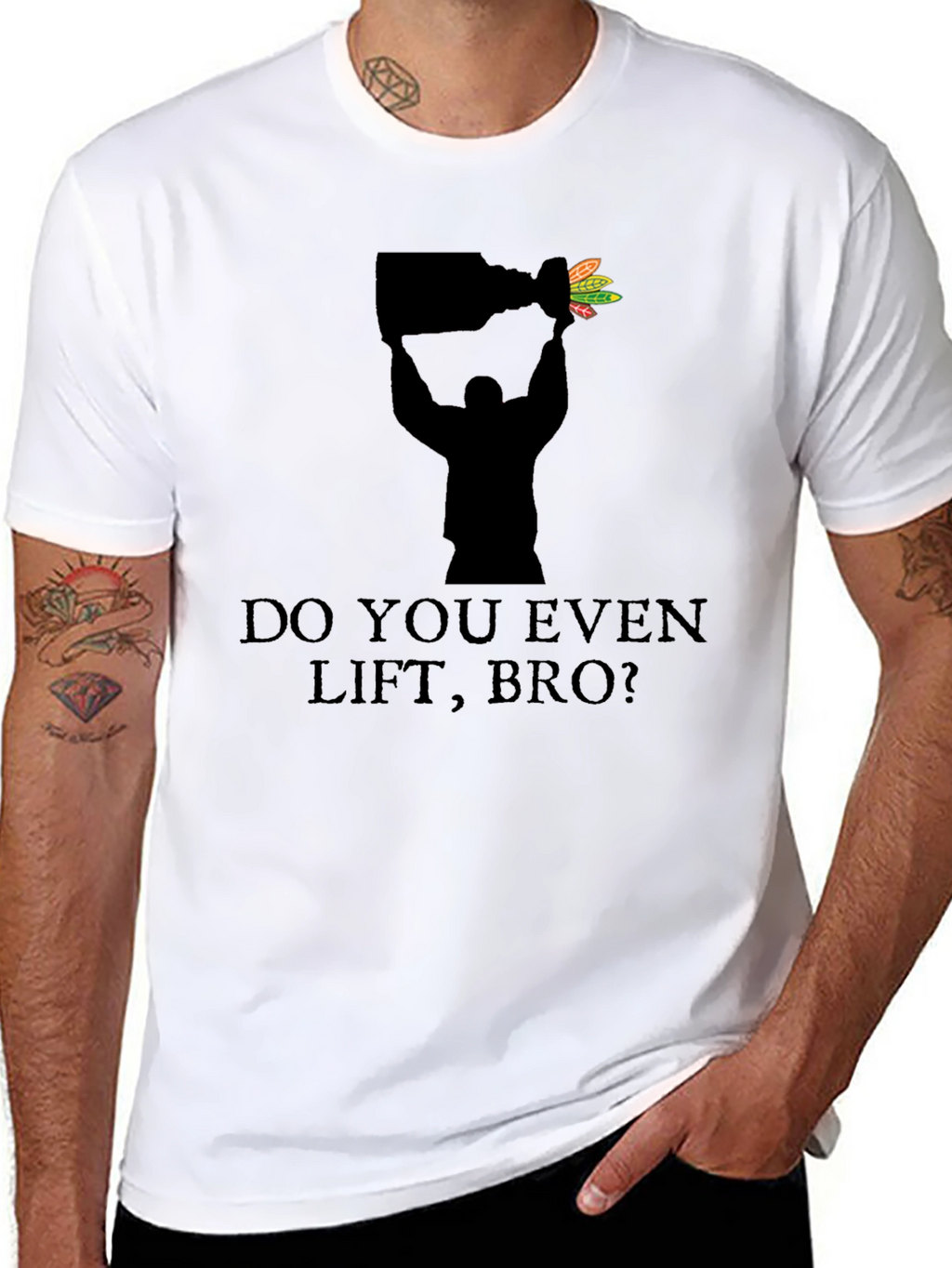 Do You Even Lift Bro? Blackhawks Stanley Cup T-Shirt