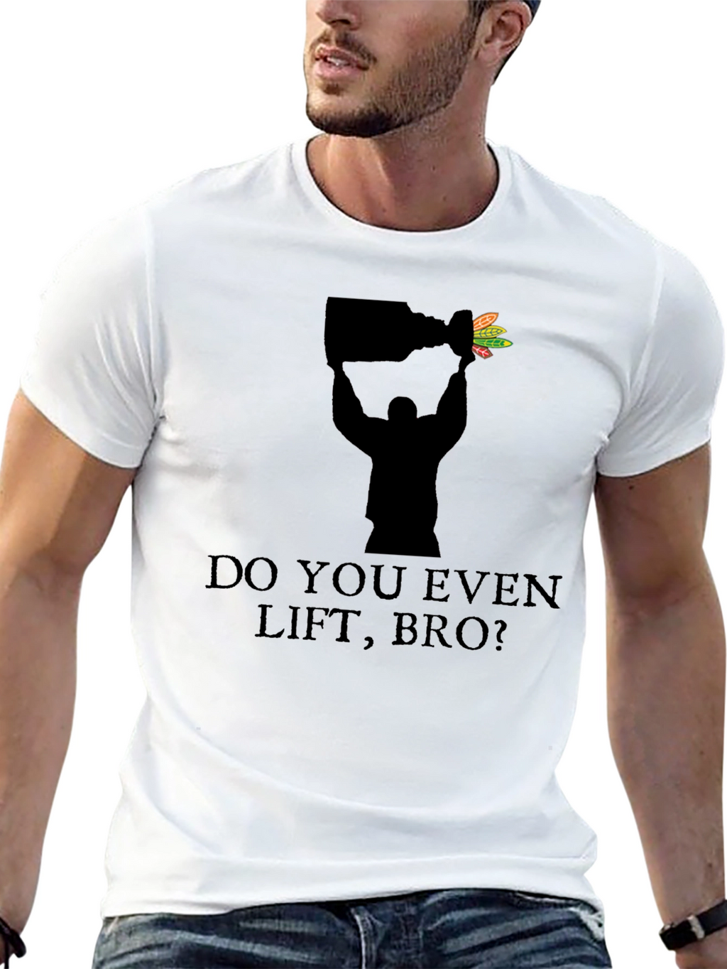 Do You Even Lift Bro? Blackhawks Stanley Cup T-Shirt